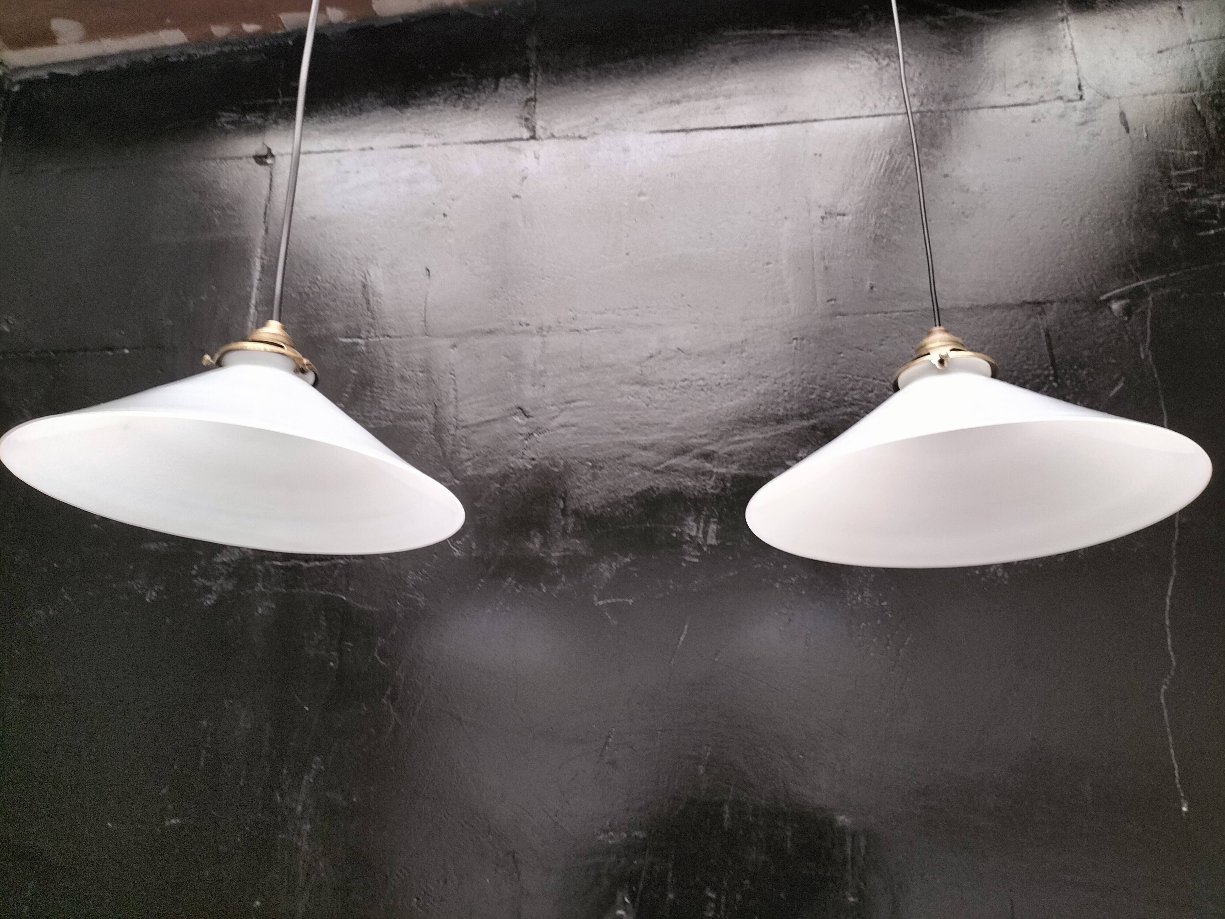 Opaline cone pendants