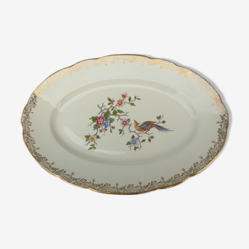 Vintage oval bird bird adorned Opalor dish