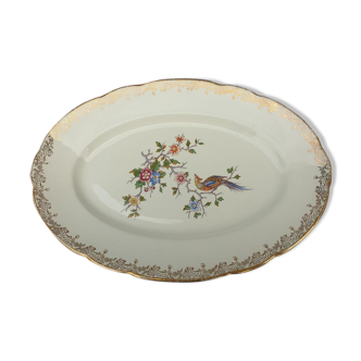 Vintage oval bird bird adorned Opalor dish