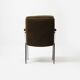 Aluminum and brown teddy fabric armchair, Germany, 1970s