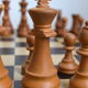 Large wooden chessboard and leatherette 48cm x 48cm