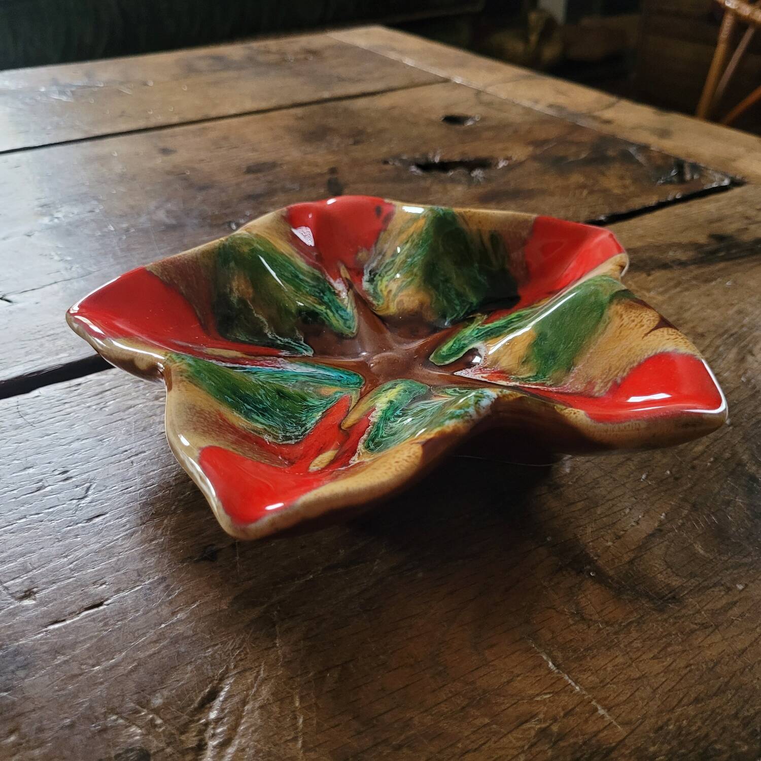 Vintage 70s starry ceramic trinket dish