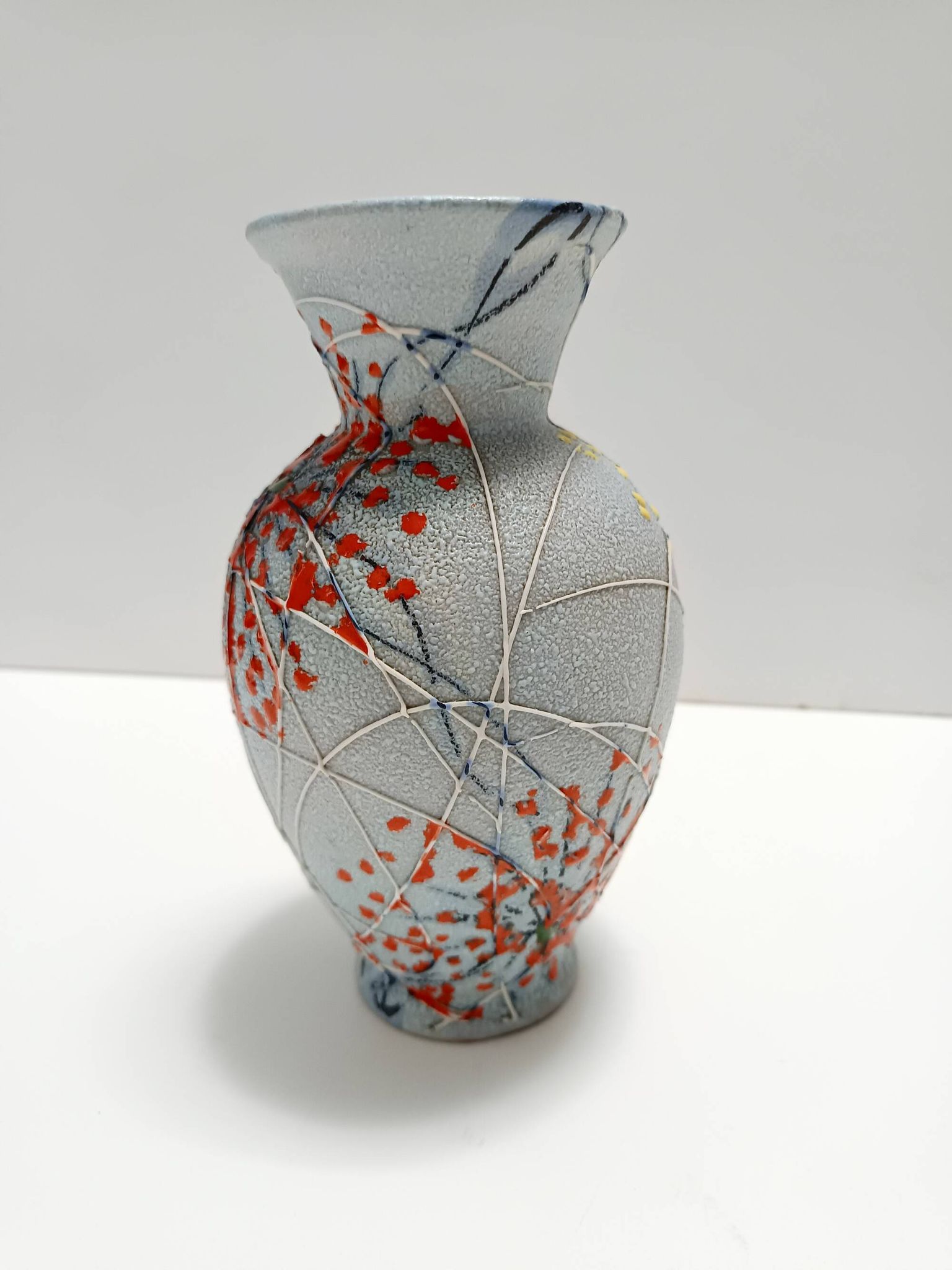Handcrafted  and Hand-painted Multicolored Ceramic Vase by Fanciullacci, It