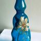 Turquoise glass and enamel carafe by Théodore Legras, 19th century.