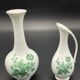 Large vase Royal Porcelain Bavaria with green flowers, 1960s.