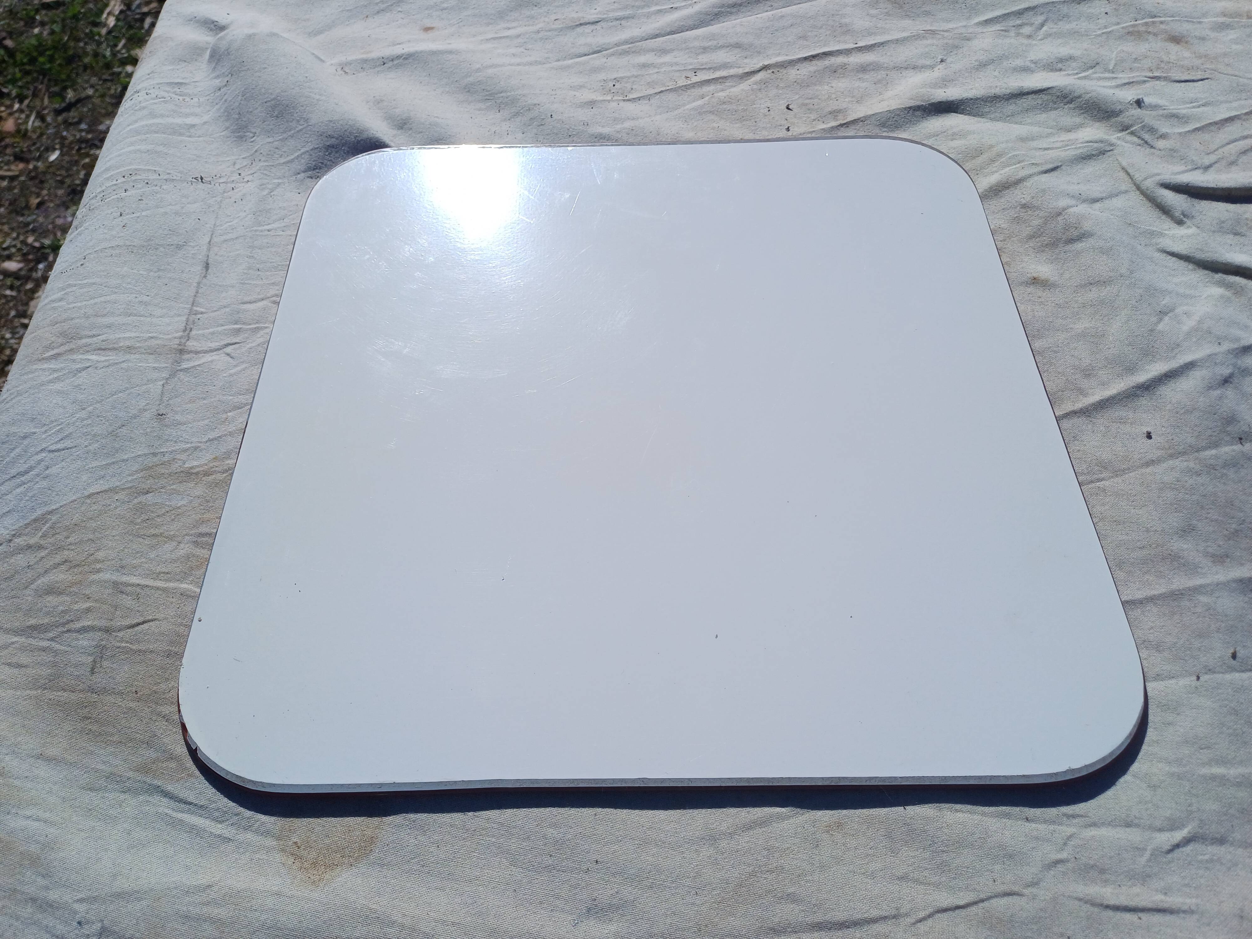 Vintage orange glass mirror