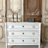 Louis XVI style chest of drawers painted white