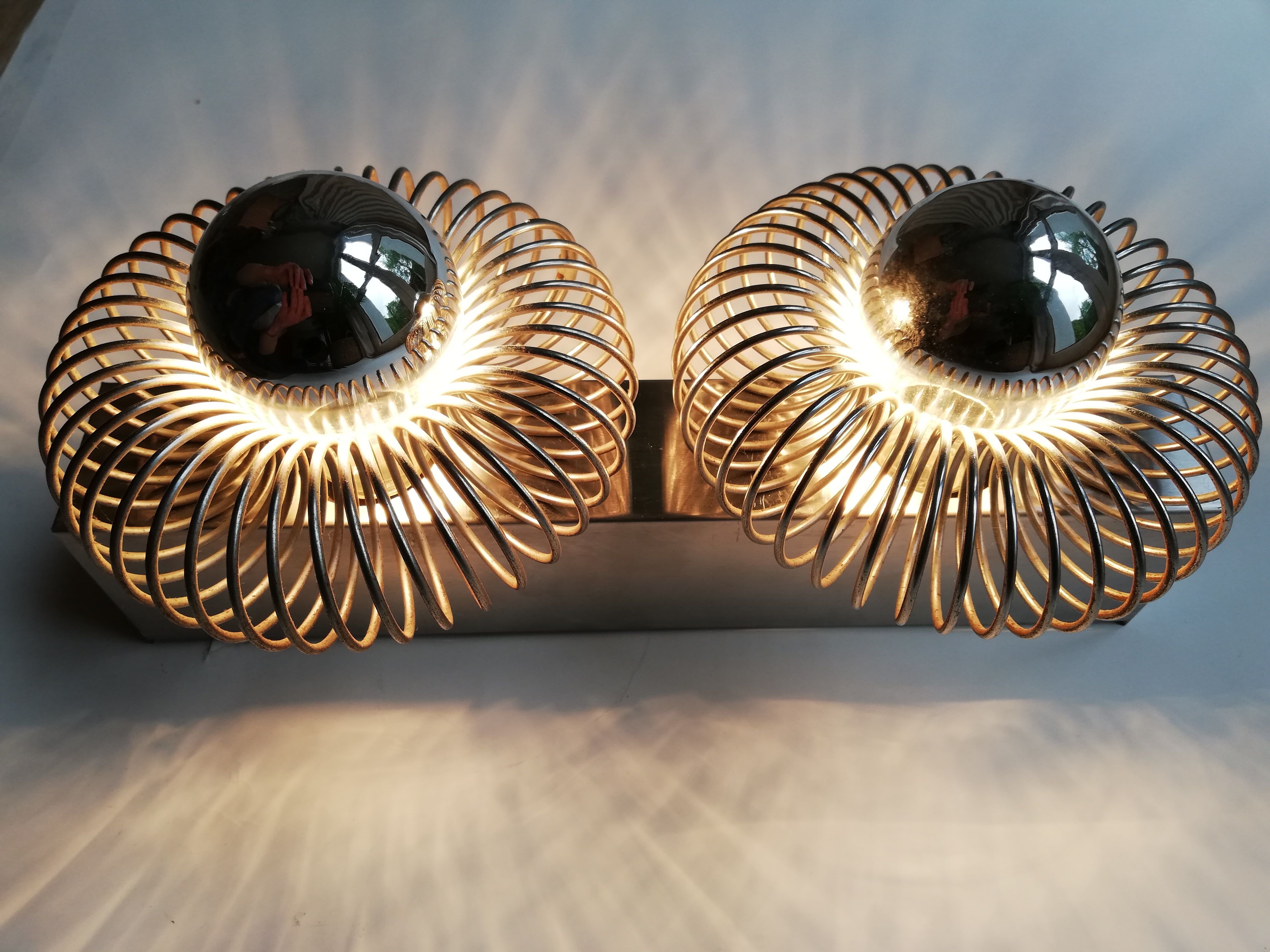 Space age sconce by Andréa Lazzari 70s