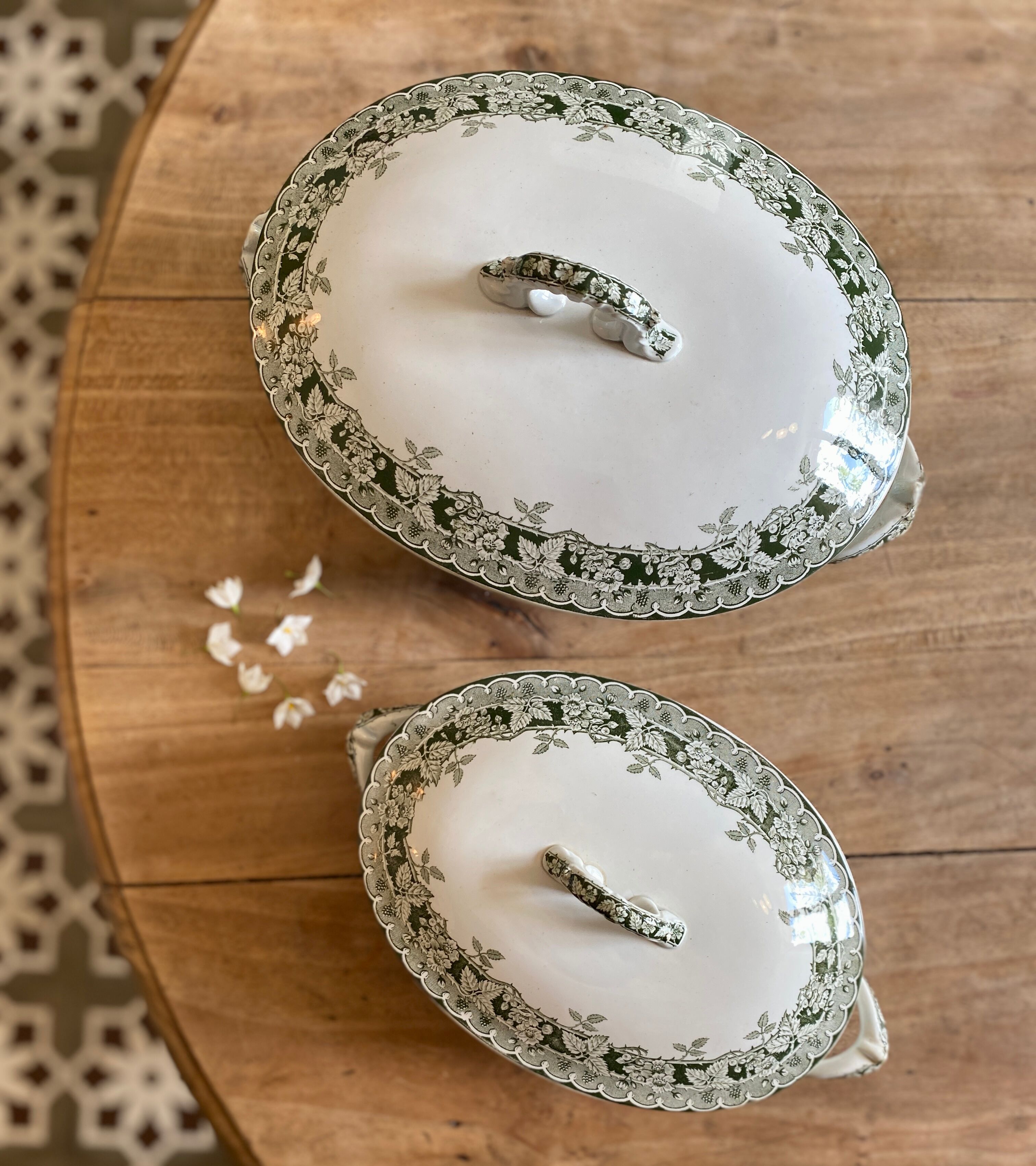 Large old tureen in iron earth, model Murier de Saint amand