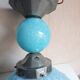 Lamp skyscraper opaline blue art deco 1920 height 35 cm diameter 18 cm