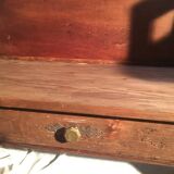 Beech baluster bench with drawer