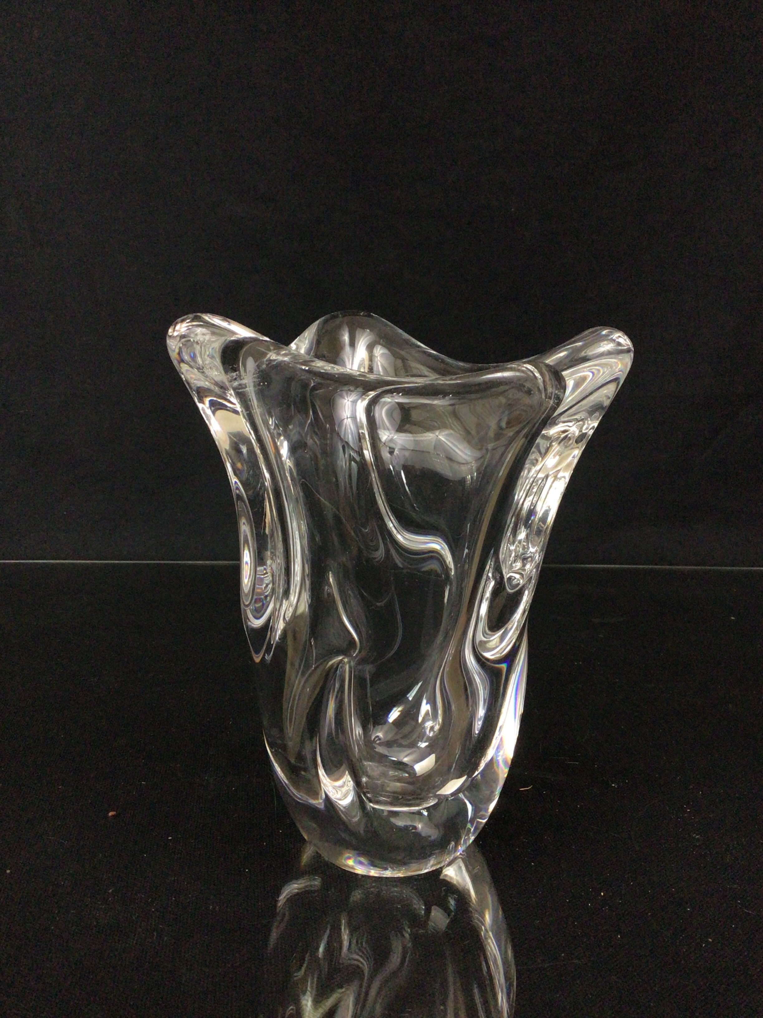 Crystal vase signed Daum