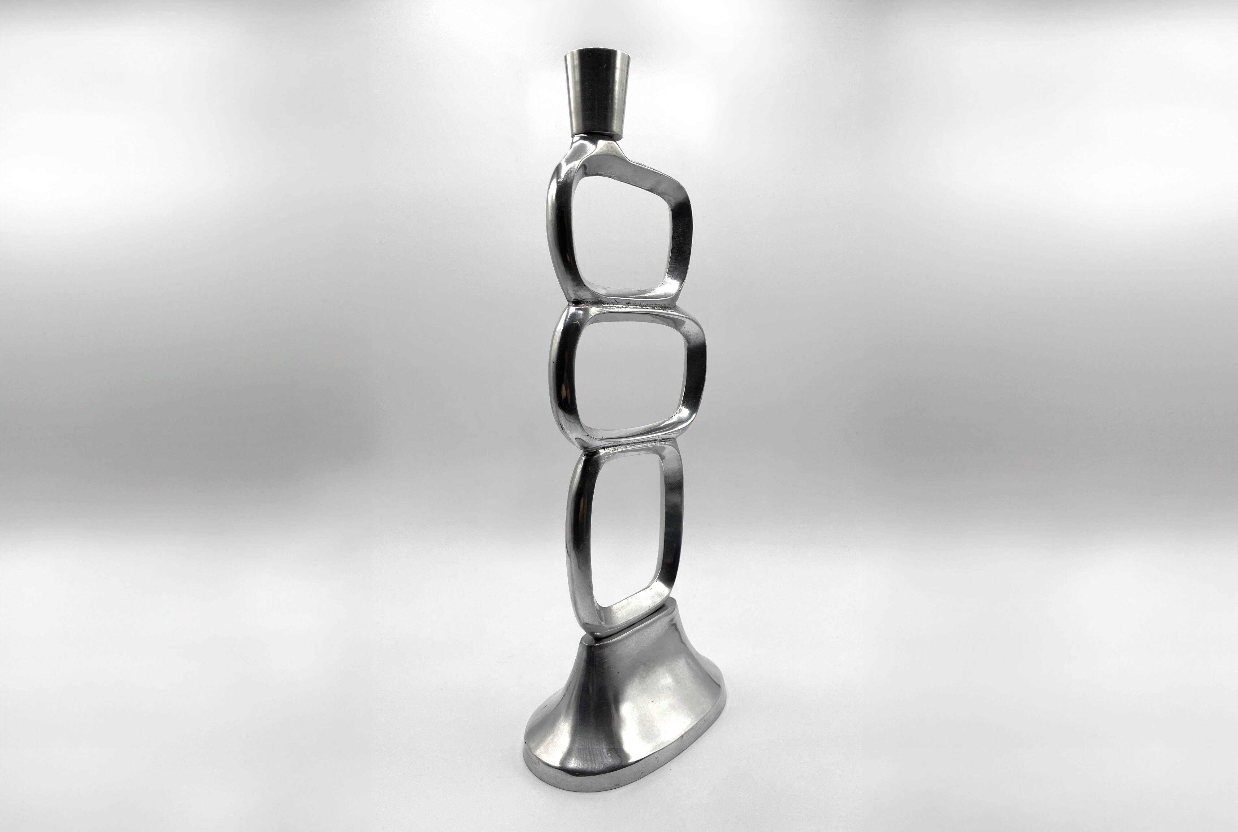 Modernist cast aluminum candle holder • 1980