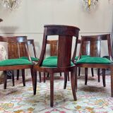 Suite de six chaises gondole en acajou de style empire