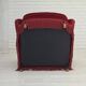 1960s, Danish armchair, red furniture velour, beech wood legs.