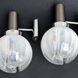 Pair of wall lamps Mazzega opalescent Murano Italy