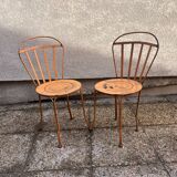 2 chaises montgolfière de jardin vintage