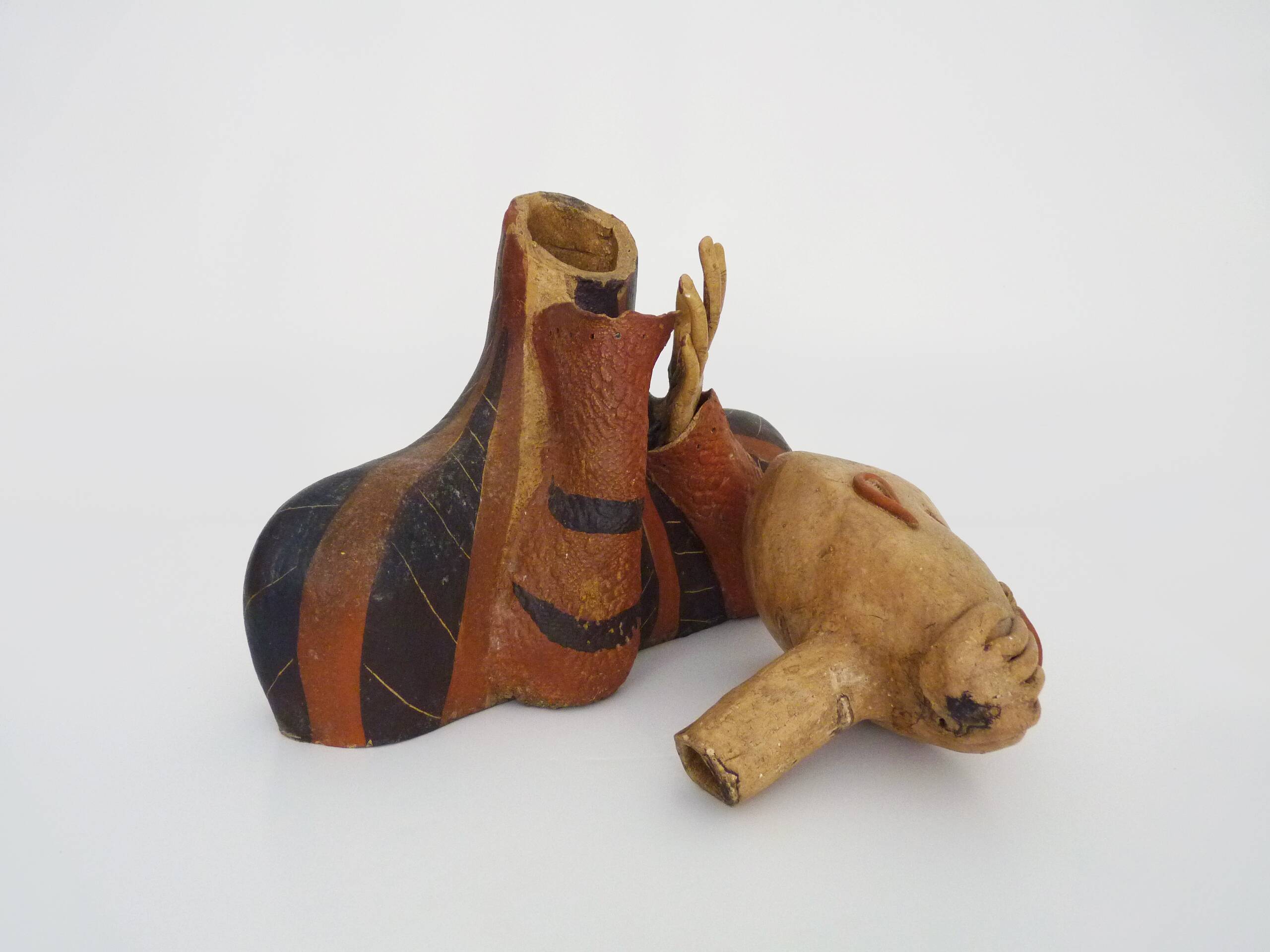 Polychrome terracotta bust sculpture