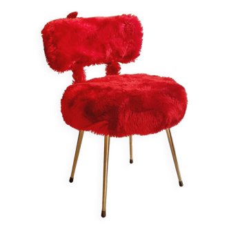 Pelfran France red moumoute chair