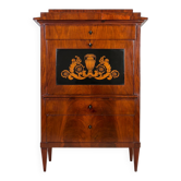 19th Century Mahogany Secretary Desk, French Polish