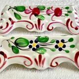 6 old Luneville earthenware knife holders