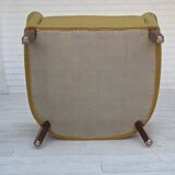 1960s, pair of Danish armchairs, green furniture wool, ash wood legs.