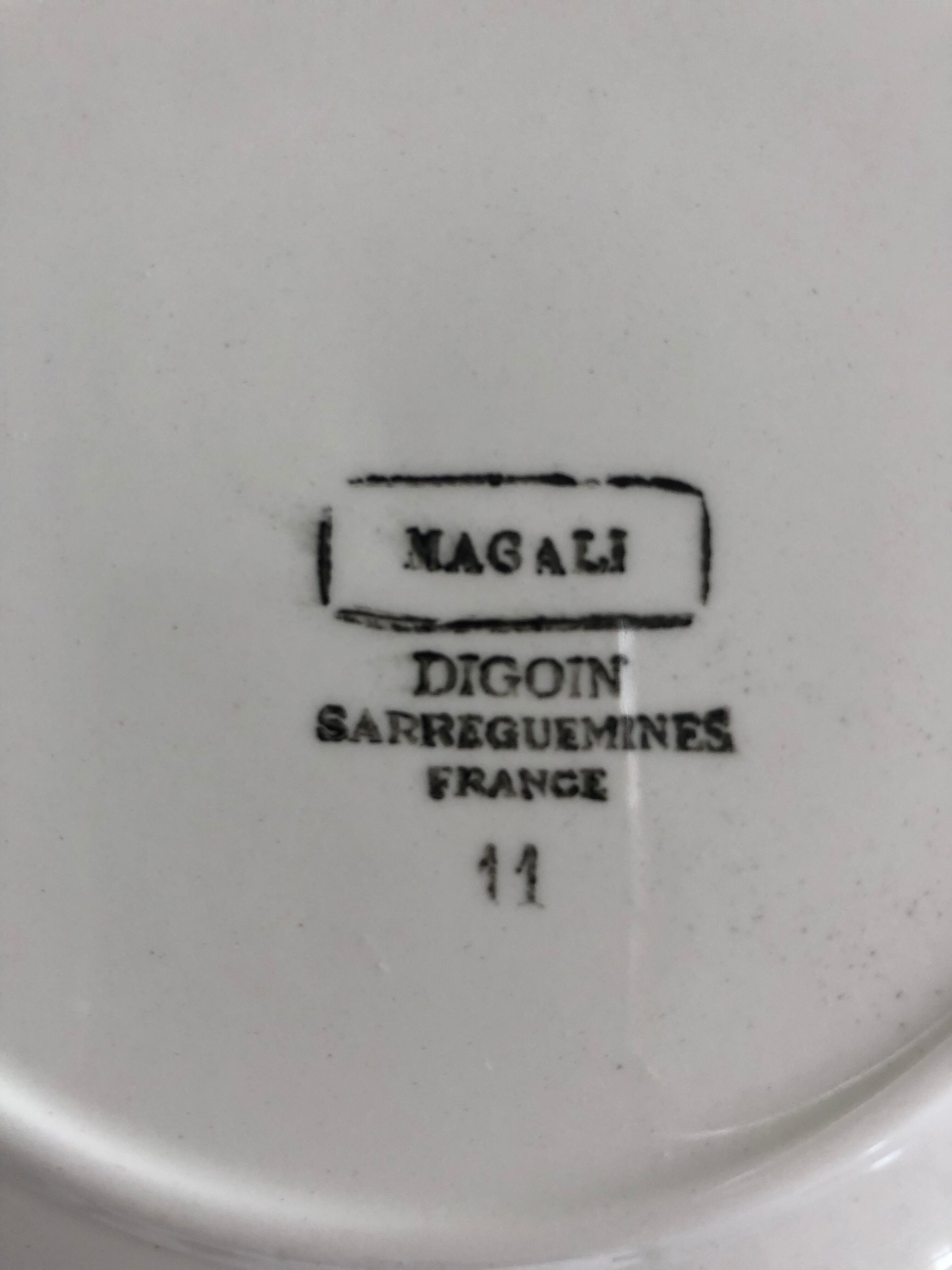 Magali model Digoin hollow plates, set of 6