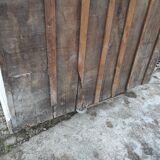 Old rustic Parisian wardrobe patinated in oak and fir