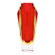 Vase Flavio Poli pour Seguso - Sommerso - Murano rouge et jaune