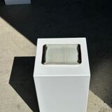 Trio of small rectangular serving dishes white and black Indonesian ceramic 21x16