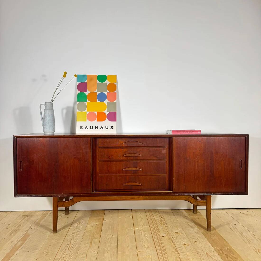 Teak sideboard with drawers – vintage Scandinavian design