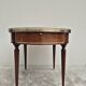 Louis XVI style mahogany bouillotte table in marquetry and bronze