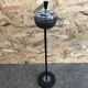 Old Ashtray On Foot Metal Black + Ashtray Chrome 70s Vintage