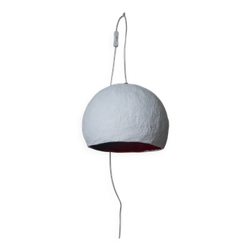 Handmade sphere lamp space age papier-mâché table lamp vintage design 70s contemporary