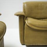 DS-12 modular vintage set in green leather by Team de Sede for De Sede Swiss