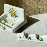 Soap holder and porcelain hook of Limoges Champs-Elysées vintage 60
