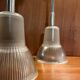 2 suspensions en verre Holophane 1950