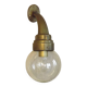 Old French Heavy Cast Bronze Marine Nautical Wall Light Glass Ball Shade 5101