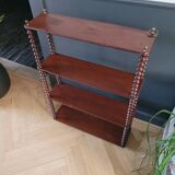 Mahogany "bobbin turned" beaded wood shelf