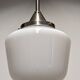 XL Art Deco suspension in white opaline, France circa 1920