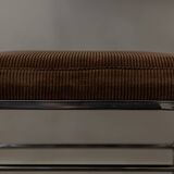 Vintage Chrome Folding Chairs (Pair) | Brown Corduroy Upholstery