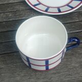 Large cup set and its porcelain sub-cup from Creil & Montereau HBCM model Béarn