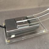Cobra desk lamp in lucite and chromed metal  italy 80s
