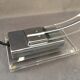 Cobra desk lamp in lucite and chromed metal  italy 80s