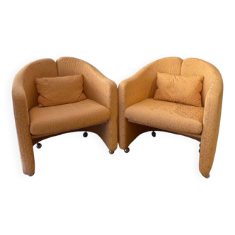 2 fauteuils par Eugenio Gerlio pour Tecno, années 1970
