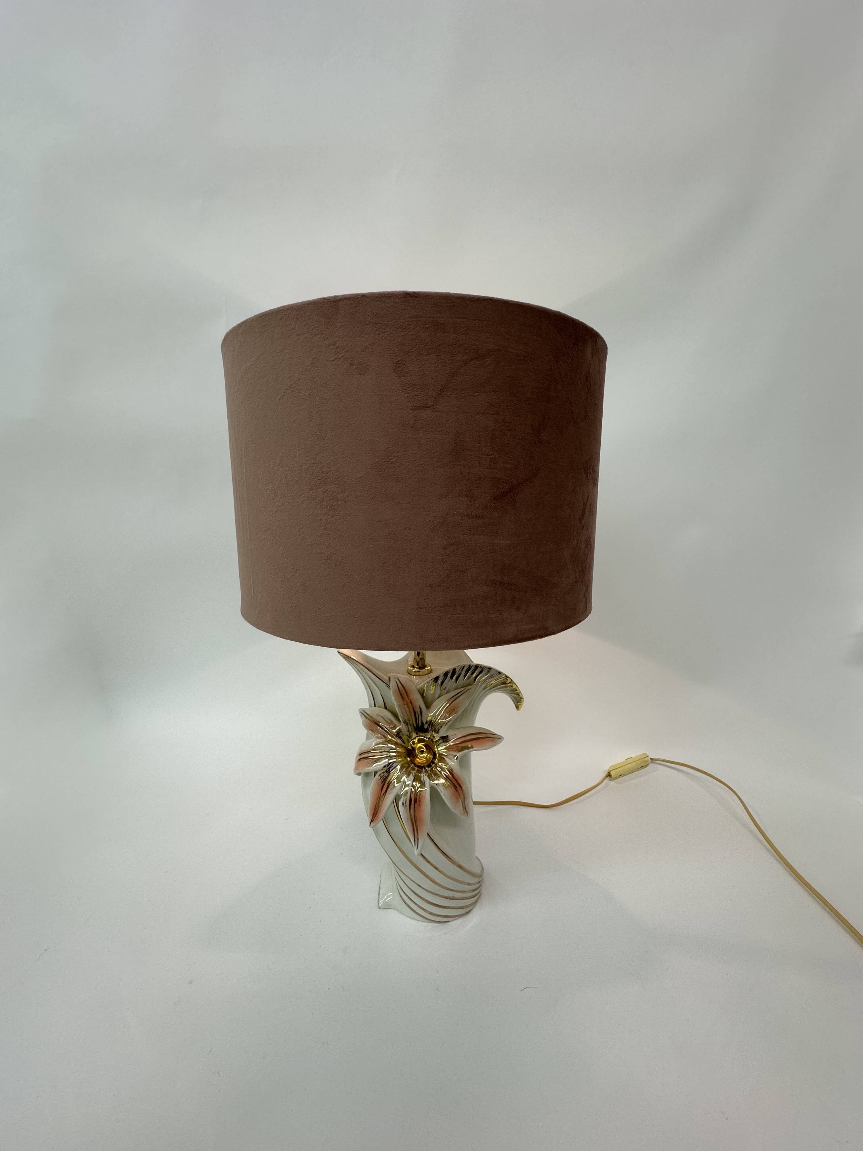 Hollywood regency bassano ceramic table lamp Italy , 1970’s