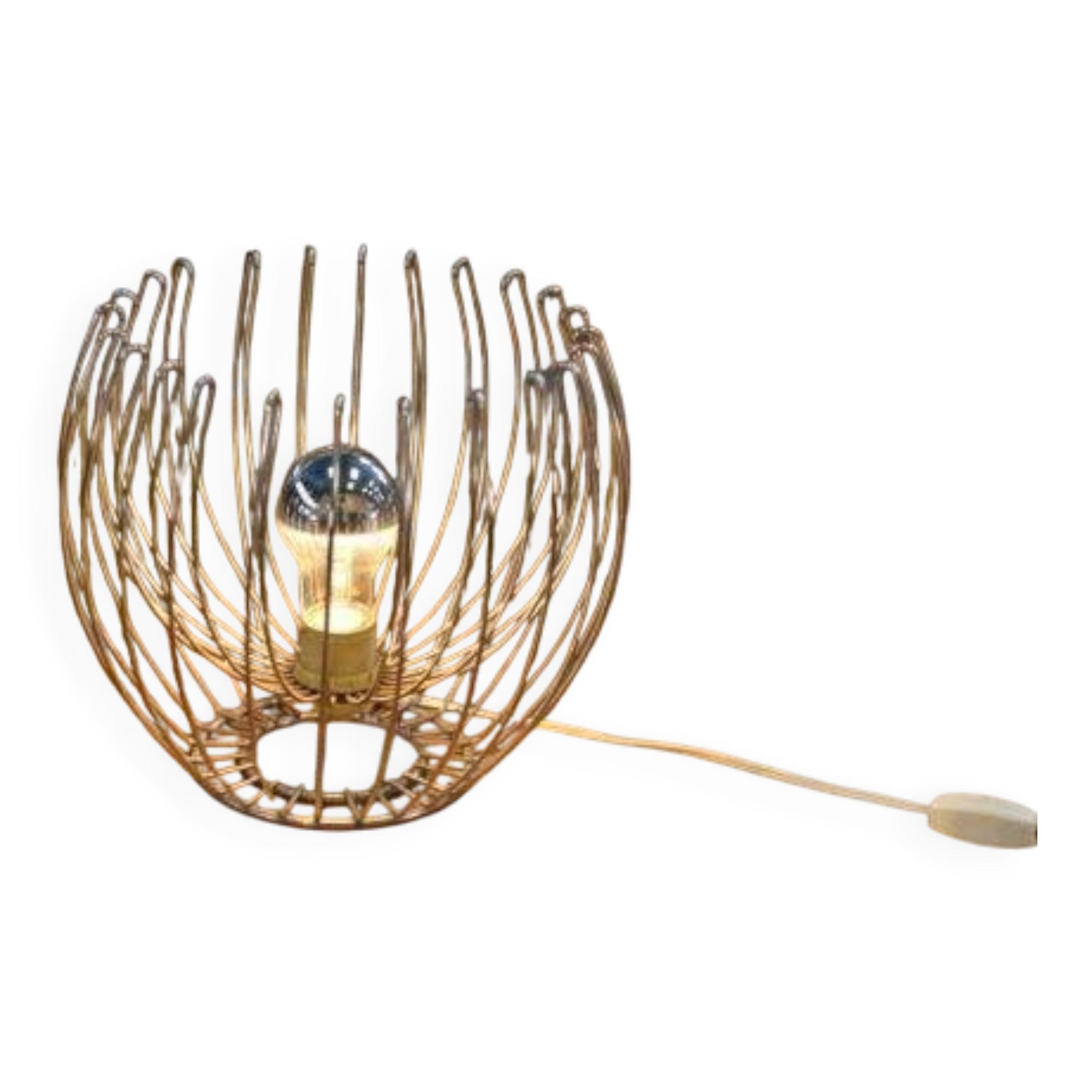 1970s chrome metal designer lamp