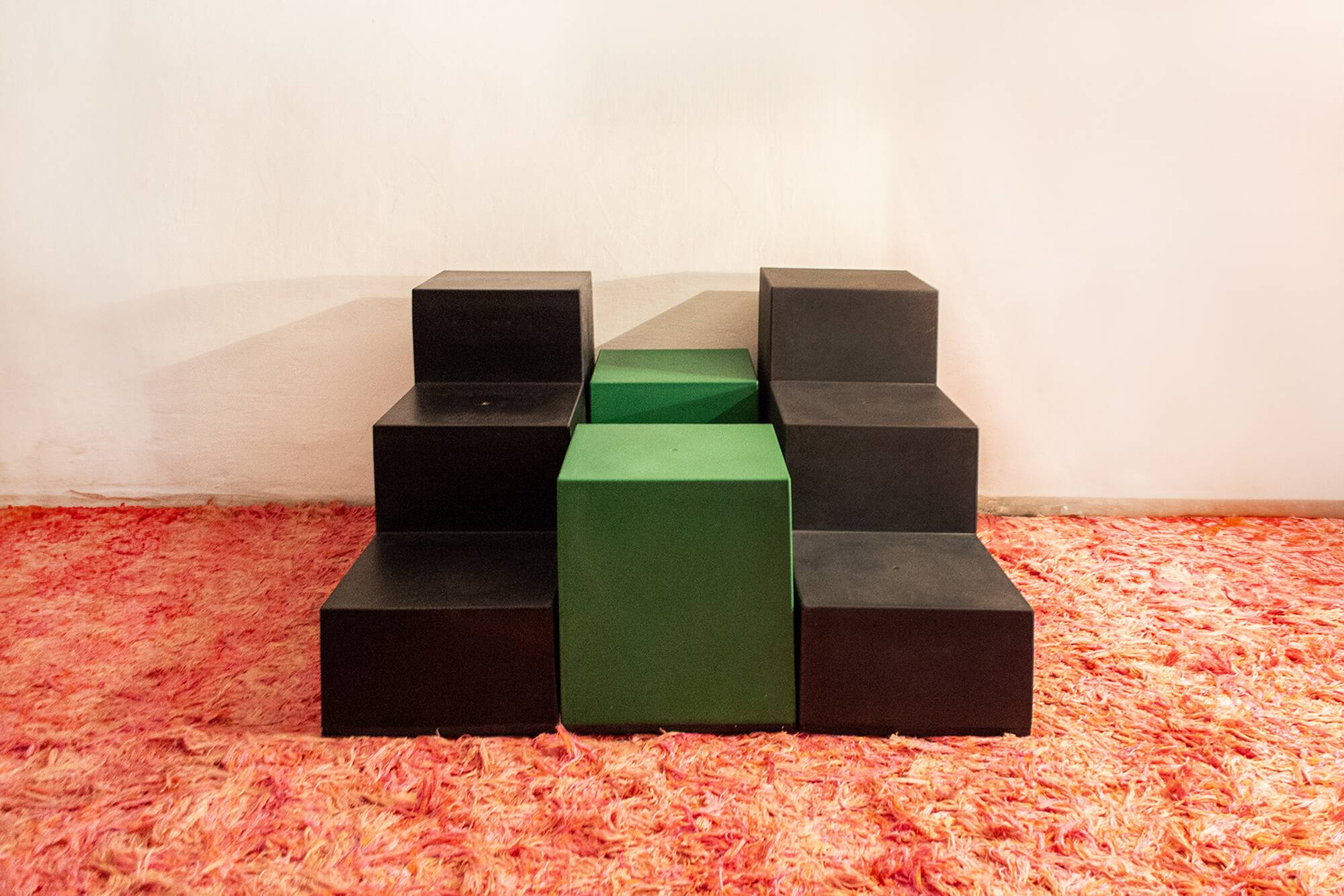 Gli Scacchi Coffee Tables or Seats by Mario Bellini for C&B Italia, 1971, Set of 3