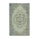 Handmade distressed anatolian 1980s 169 cm x 269 cm blue rug