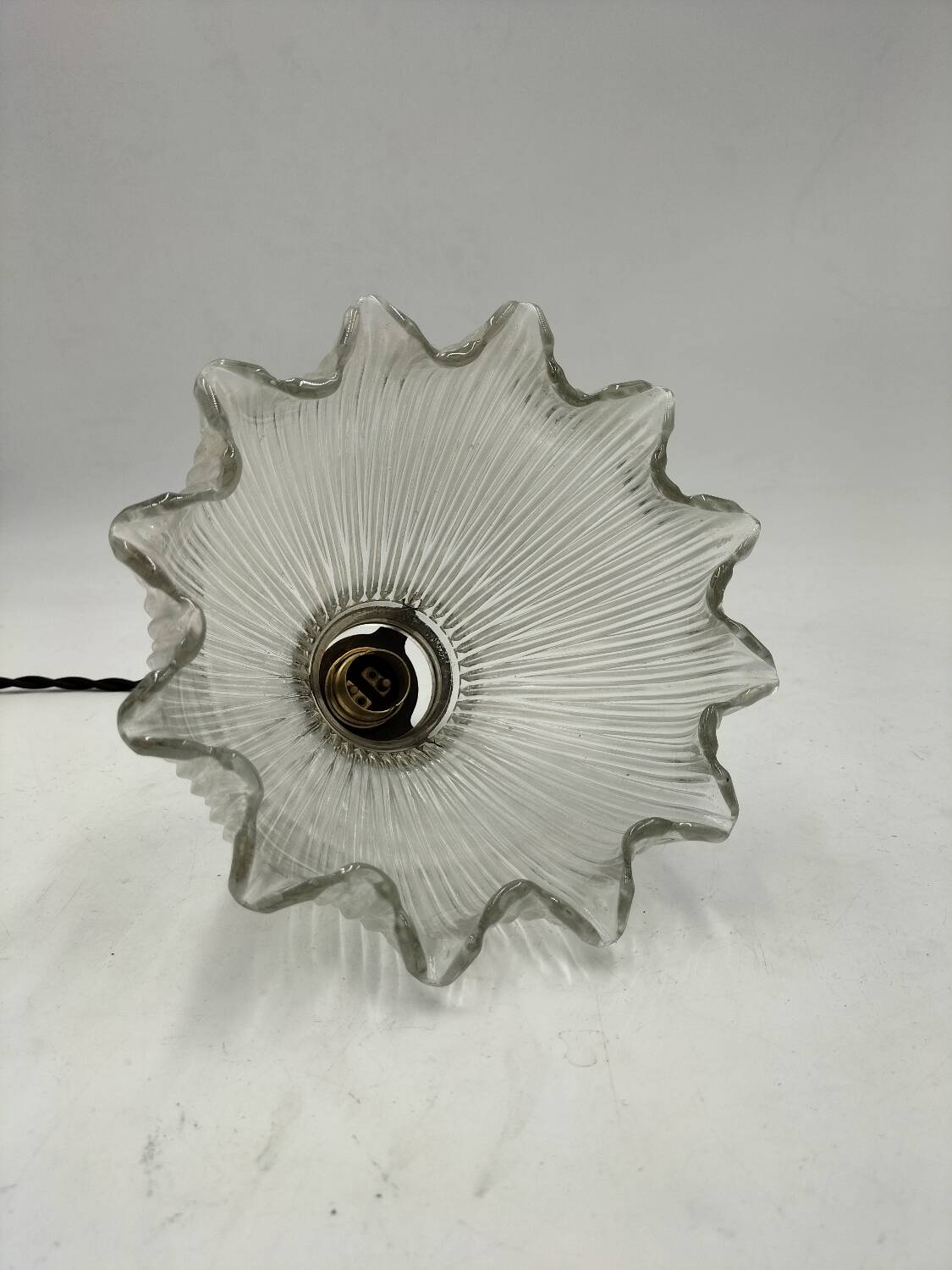 Holophane glass pendant light